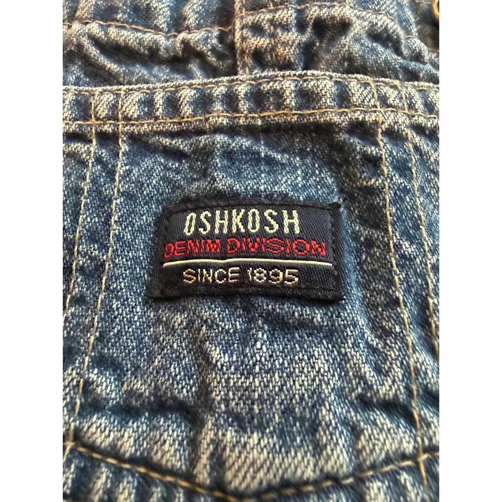 OshKosh Bgosh Baby Boys Blue Denim Shortalls Overalls 24M 724-0047